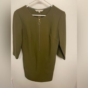 Trina Turk Olive 3/4  Sleeve Dress